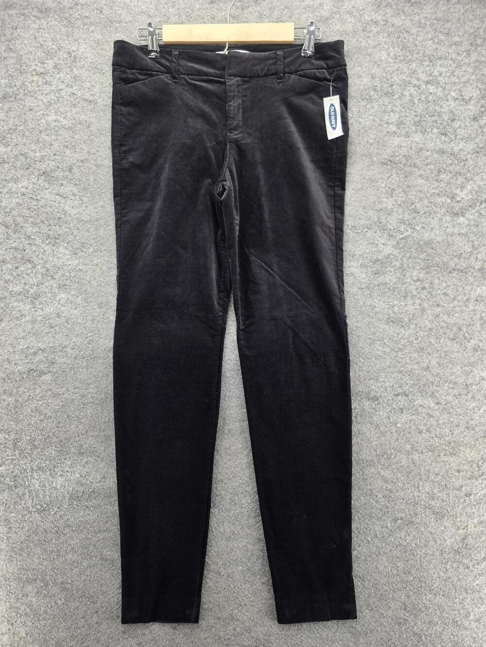 Old Navy Pants Womens 4 Black Ankle Velour Slim Pull On Stretch Pockets 31 In